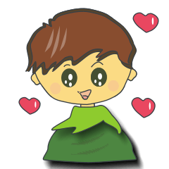 [LINEスタンプ] Green Boy's funny life