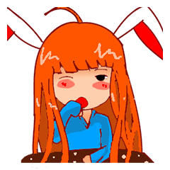 [LINEスタンプ] Menik cute rabbit girl