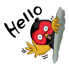 [LINEスタンプ] Red face duck