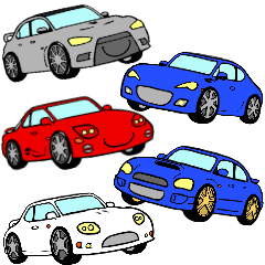 [LINEスタンプ] Life with cars (blue＆yellow)