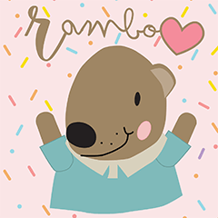 [LINEスタンプ] ramboishappy