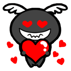 [LINEスタンプ] Black Bean Angel