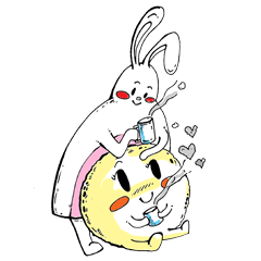 [LINEスタンプ] Rabbit and the moon