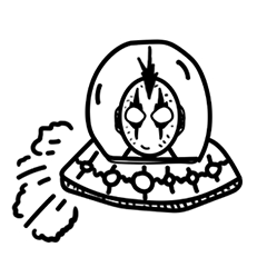[LINEスタンプ] ポテトブラックエイリアン