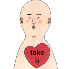 [LINEスタンプ] keep it in my heart - fake it (eng)