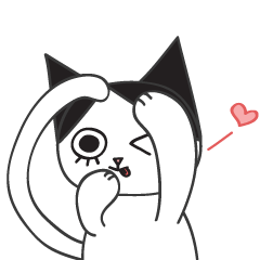 [LINEスタンプ] dropping eyelashes cat
