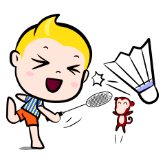 [LINEスタンプ] Rak Monkey Badminton