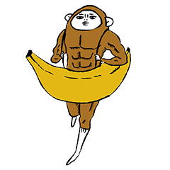 [LINEスタンプ] The monkey has a girl heart