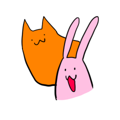 [LINEスタンプ] うさ太郎とねこ次郎の画像（メイン）