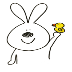 [LINEスタンプ] やたら目の近いうさぎ