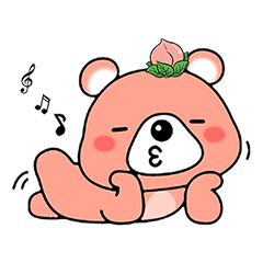 [LINEスタンプ] 桃のグリズリーベア