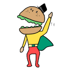 [LINEスタンプ] ハンバーガーのバーガーマン