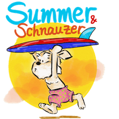 [LINEスタンプ] Schnauzers love Summerの画像（メイン）