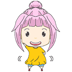 [LINEスタンプ] Pink Haired Girl Animated