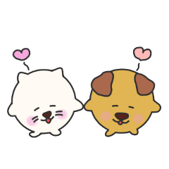 [LINEスタンプ] まるねこちゃんとまるいぬくん