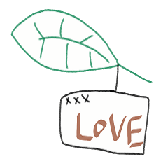 [LINEスタンプ] Postcards hanging on the leaves