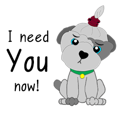 [LINEスタンプ] Khaiwhan a little dog ver.English