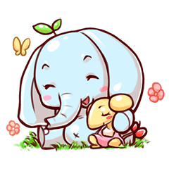 [LINEスタンプ] Forest life of elephant baby