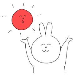 [LINEスタンプ] ほくほくうさぎ