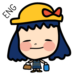 [LINEスタンプ] Roundcheeks Girl Eng Version