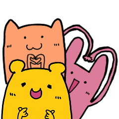 [LINEスタンプ] Three lil cutie V.2