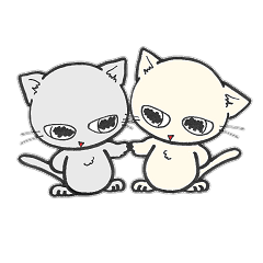 [LINEスタンプ] しろいにゃんとぐれいにゃん Vol.2