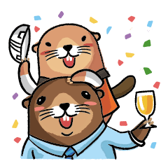 [LINEスタンプ] Let's go party with Water Buddy.