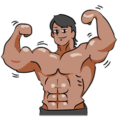 [LINEスタンプ] Perry the Young Muscular (EN)の画像（メイン）