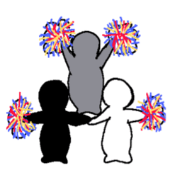[LINEスタンプ] Black-gray-white