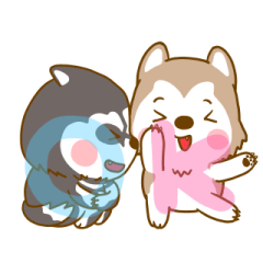[LINEスタンプ] Coffee and Latte Husky ver2