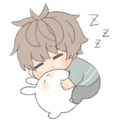 [LINEスタンプ] BOY AND RABBIT.