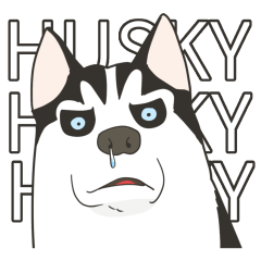 [LINEスタンプ] Our funny Husky