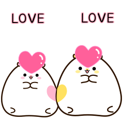 [LINEスタンプ] A cute moving hamster-love