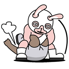 [LINEスタンプ] Rabbit Wrestler: A Day in the life