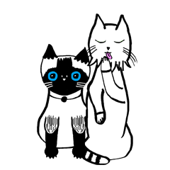 [LINEスタンプ] two cats 'K＆K SISTERS'