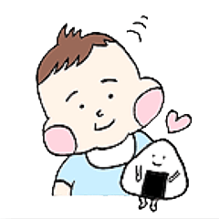[LINEスタンプ] ほっぺた赤ちゃんとおにぎり