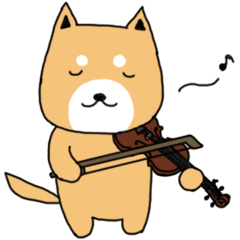 [LINEスタンプ] バイオリン弾きの柴犬さんの画像（メイン）