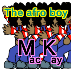 [LINEスタンプ] アフロ少年『MK』 まぁイケる・・じゃ？