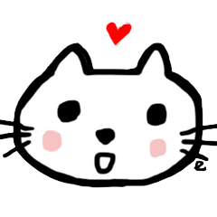 [LINEスタンプ] The white cat which lives in Japanの画像（メイン）