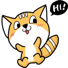 [LINEスタンプ] Big head Fox cat