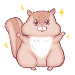[LINEスタンプ] ポチャいリス、ポチャリス君。太りすぎ