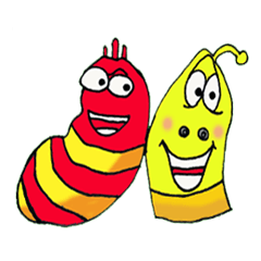 [LINEスタンプ] Larva happy worm