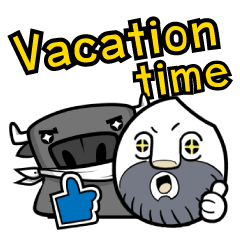 [LINEスタンプ] Tidlom ＆ Rice Man : Vacation (Eng Ver.)