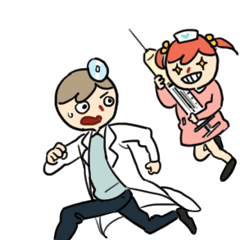 [LINEスタンプ] goofy medic duo