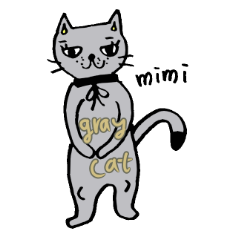 [LINEスタンプ] グレーの猫 mimi