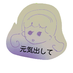 [LINEスタンプ] 日本人女の子（ボールペン画）*