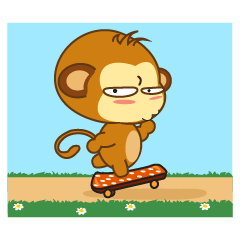 [LINEスタンプ] Always Having Fun Monkeys_animate_2
