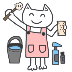 [LINEスタンプ] 主婦ねこさんーお掃除、家事編の画像（メイン）