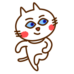 [LINEスタンプ] 青い目を持った白い猫のスタンプの画像（メイン）