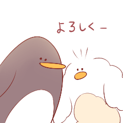 [LINEスタンプ] 白と普通のペンギン